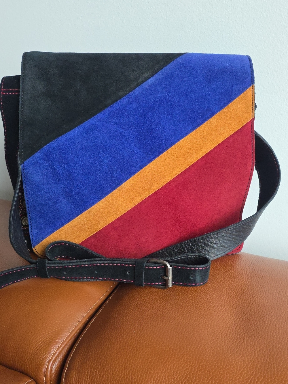 PATRICIA NASH Luca Suede Colorblock Crossbody Shoulder Bag - Picture 2 of 14